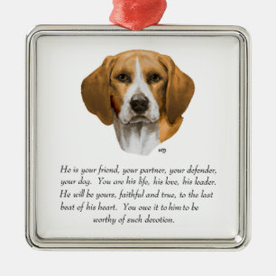 Ornamento De Metal Lembrança de Beagle MACHO