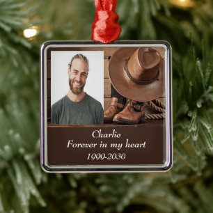 Ornamento De Metal Lembrança Memorial de Foto Personalizada Para Semp
