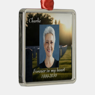 Ornamento De Metal Lembrança Memorial de Foto Personalizada Para Semp