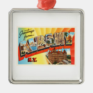 Ornamento De Metal Lembrança velha das viagens vintage de Albany New
