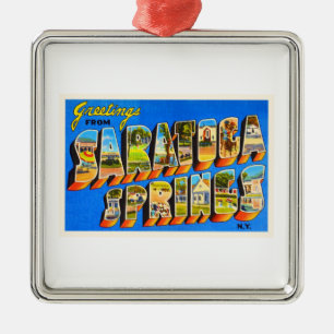 Ornamento De Metal Lembrança velha do viagem de Saratoga Springs New