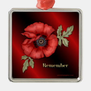 Ornamento De Metal Lembrar Poppy