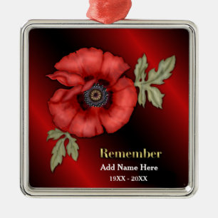 Ornamento De Metal Lembrar Poppy - Personalizar