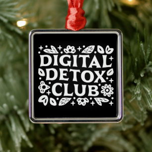 Ornamento De Metal lembrete de mindfulness do clube de desintoxicação