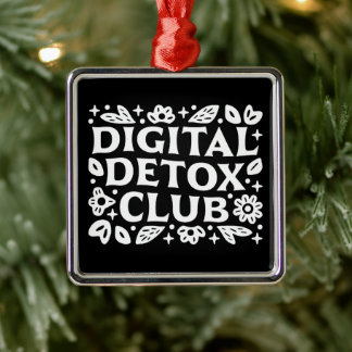 Ornamento De Metal lembrete de mindfulness do clube de desintoxicação