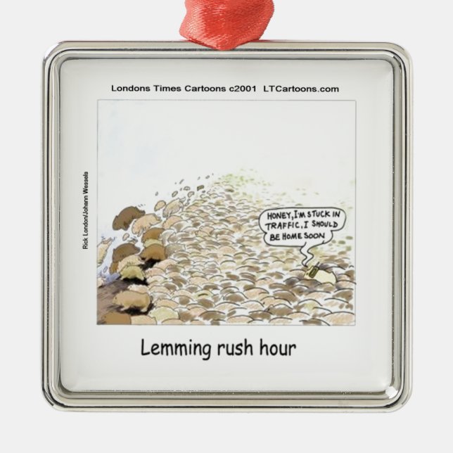 Ornamento De Metal Lemmings Rush Hour Engraçado (Frente)