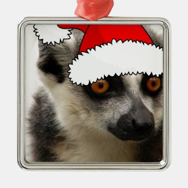 Ornamento De Metal Lemur de Natal (Frente)