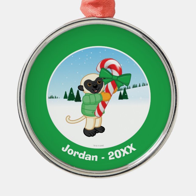 Ornamento De Metal Lemur de Sifaka (Frente)