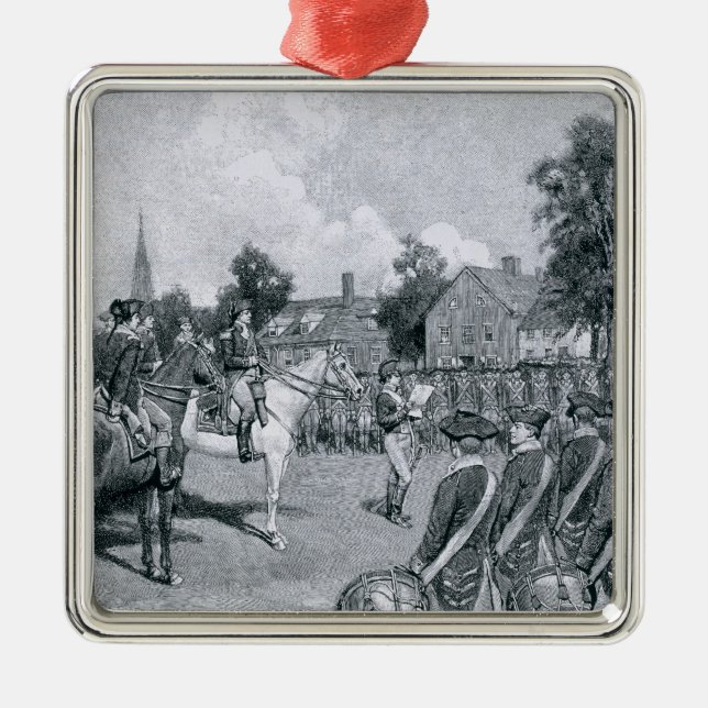 Ornamento De Metal Lendo a declaração antes de Washington (Frente)