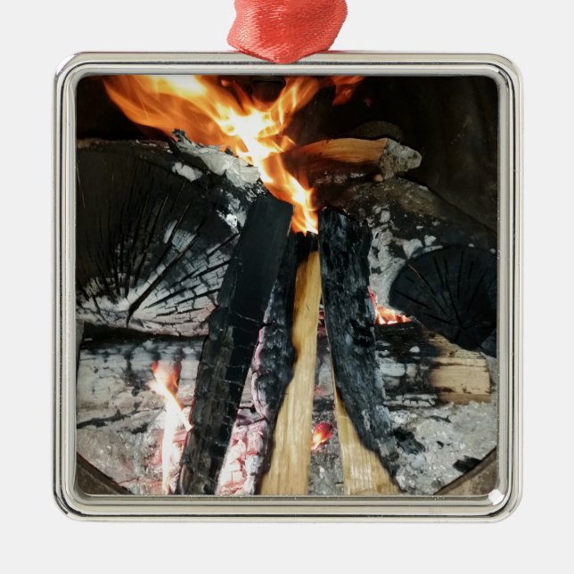 Ornamento De Metal Lenha (Frente)