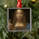 Ornamento De Metal Leonardo da Vinci's Salvator Mundi (Cristo de Jesu<br><div class="desc">Salvator Mundi (também conhecido como Salvador do Nosso Mundo) (c. 1500), de Leonardo da Vinci (1452-1519), apresenta Jesus Cristo como Salvador do Mundo. Jesus está vestindo um robe tradicional do Renascimento, com dois dedos estendidos enquanto ele dá um vício. Na mão esquerda, ele tem uma órbita de cristal, que representa...</div>