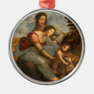 Ornamento De Metal Leonardo Vinci - o Virgin e a criança com St Anne