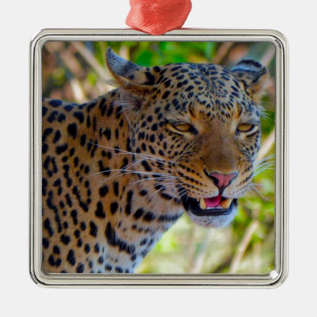 Ornamento De Metal Leopardo Manchado (Frente)