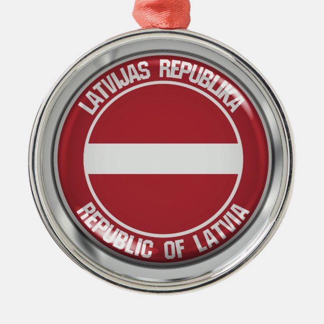 Ornamento De Metal Letônia Round Emblem (Frente)