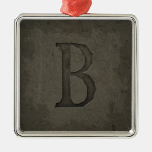 Ornamento De Metal Letra concreta B do monograma
