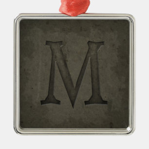 Ornamento De Metal Letra concreta M do monograma