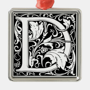 Ornamento De Metal Letra D Monograma Medieval Inicial Vintage