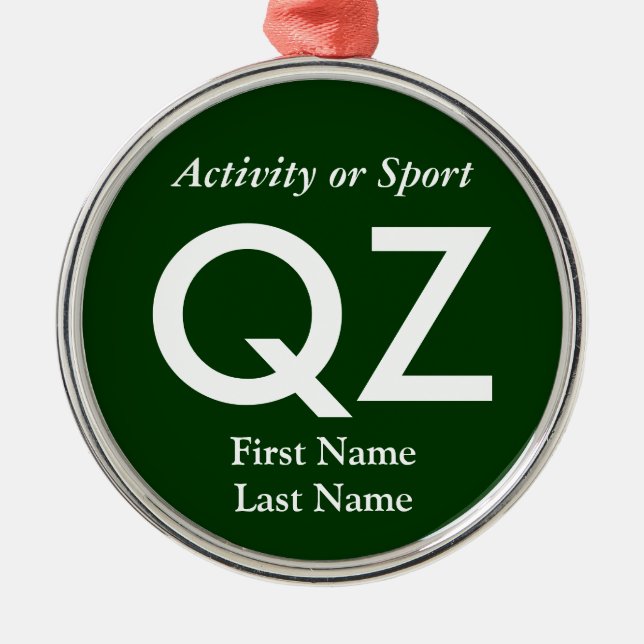 Ornamento De Metal Letra de Variação de Faculdade ou Segundo grau Kee (Frente)