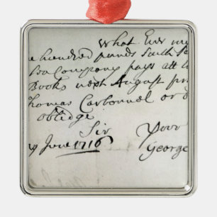 Ornamento De Metal Letra escrita por Handel, em junho de 1716