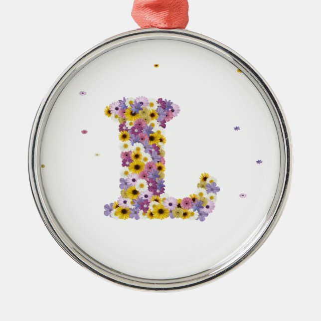 Ornamento De Metal Letra lente L (Frente)