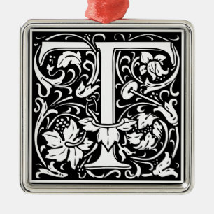 Ornamento De Metal Letra T Monograma Medieval Arte Nova