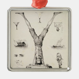 Ornamento De Metal Letra Y de uma primeira demão do alfabeto