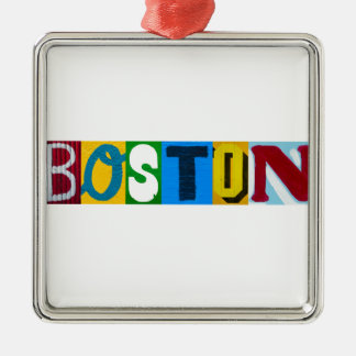 Ornamento De Metal Letras coloridas de Boston