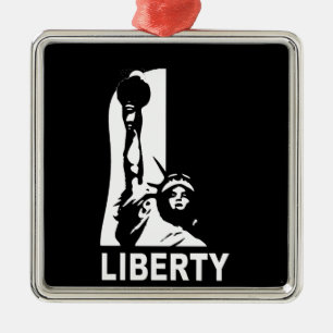Ornamento De Metal Liberdade em preto & no branco