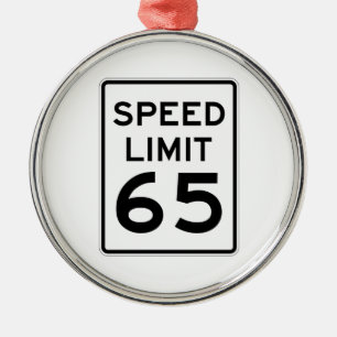 Ornamento De Metal Limite de velocidade sinal de 65 MPH