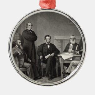 Ornamento De Metal Lincoln Lendo a Proclamação da Emancipação