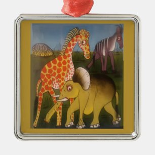 Ornamento De Metal Linda cor de safari selvagem africana