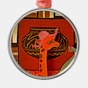 Ornamento De Metal Linda e incrível girafa engraçada