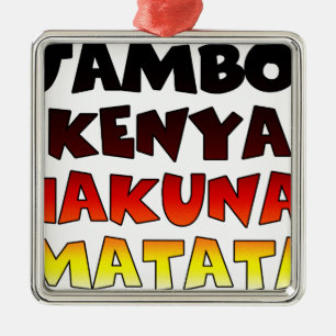Ornamento De Metal Linda Jambo Kenya Hakuna Matata Lovely Art