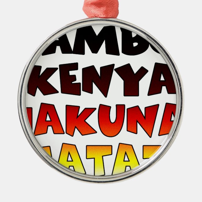 Ornamento De Metal Linda Jambo Kenya Hakuna Matata Lovely Art (Frente)