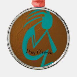 Ornamento De Metal Linda pintura Teal Kokopelli