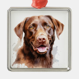 ORNAMENTO DE METAL LINDÍSSIMO CÃO LABRADOR RETRIEVER CHOCOLATE