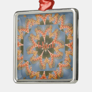 Ornamento De Metal Lindo Girafa Africano Colorido Blank Incrível