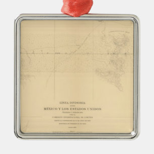 Ornamento De Metal Linea Divisoria Entre México 3