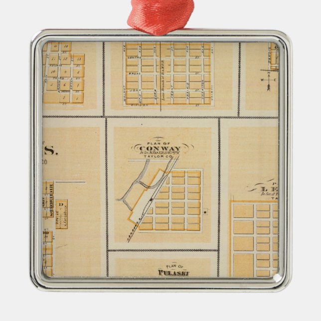 Ornamento De Metal Lineville, Derby, Glidden, Ames, Conway (Frente)