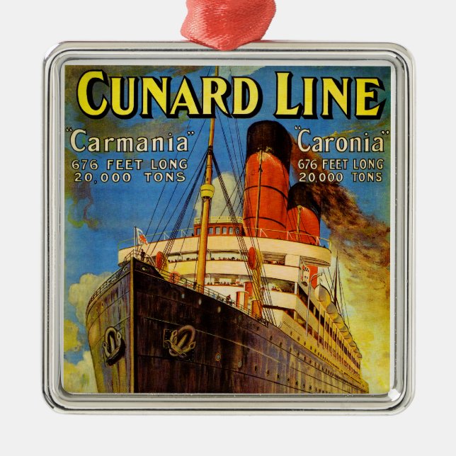 Ornamento De Metal Linha ~ Carmania e Caronia de Cunard (Frente)