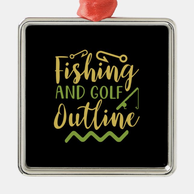 Ornamento De Metal Linhas De Pesca E Golfe (Frente)
