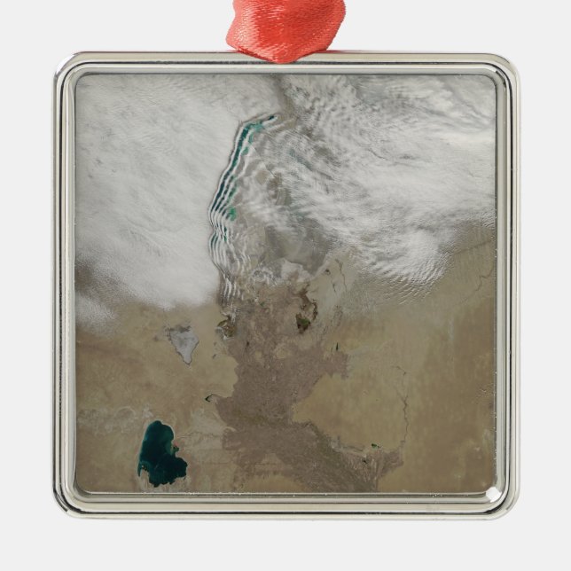 Ornamento De Metal Linhas distintas de nuvens (Frente)