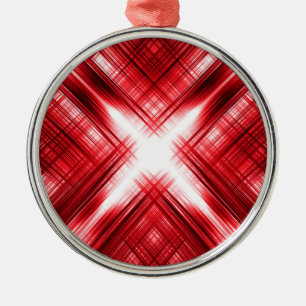 Ornamento De Metal Linhas vermelhas cruz