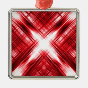 Ornamento De Metal Linhas vermelhas cruzadas