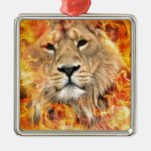 Ornamento De Metal Lion Fire Digital Art