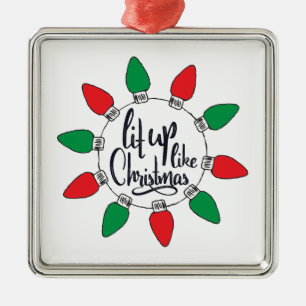 Ornamento De Metal Lit Up Like Christmas Art Cotes Graphic