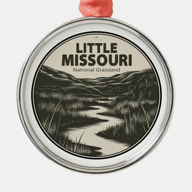 Ornamento De Metal Little Missouri National Grassland Stream (Frente)
