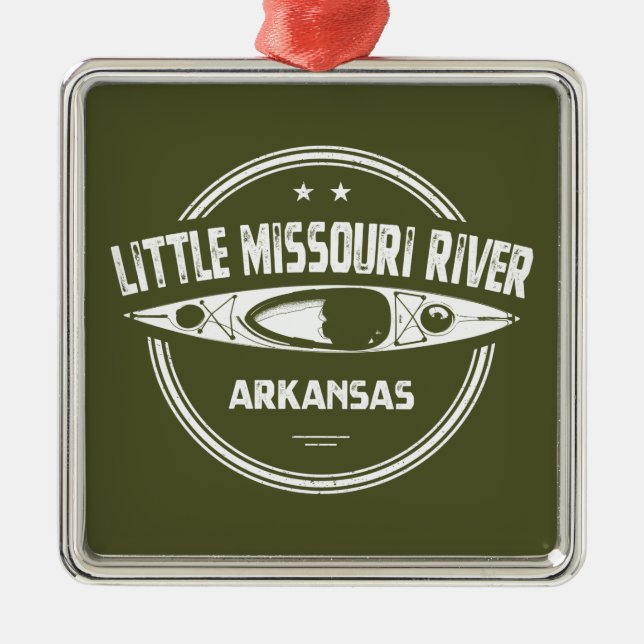 Ornamento De Metal Little Missouri River Arkansas Kayaking (Frente)