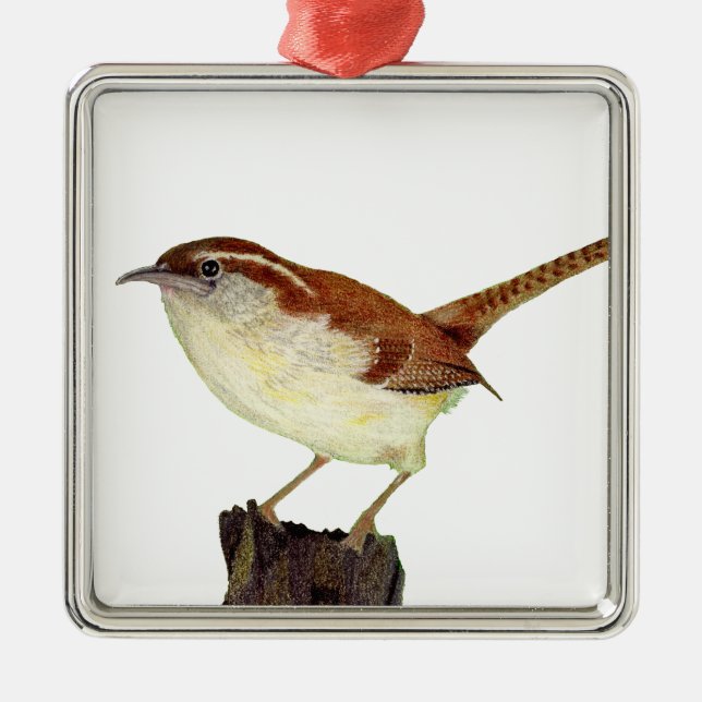 Ornamento De Metal Little Wren (Frente)