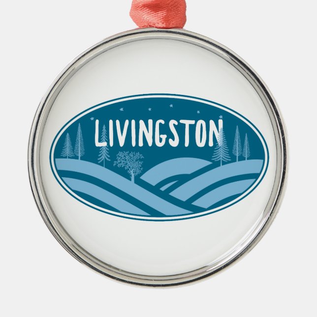 Ornamento De Metal Livingston Montana Outdoors (Frente)